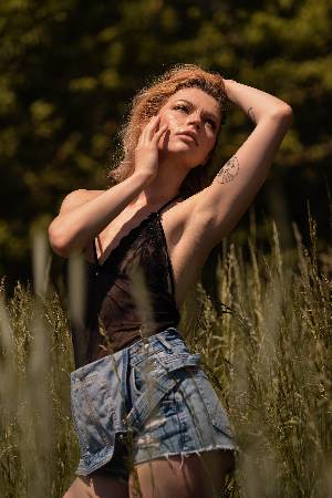 Natural summer outdoor shooting with model jussi